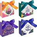 Colodeol 24Pcs Eid Mubarak Goodie BagsRamadan Goodie Bags with Ribbons Eid Mubarak Treat Bags Eid Gift Bags for Ramadan Kareem Eid Mubarak Party Supplies
