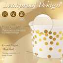 CHENGU 100 Pcs Polka Dots Ice Cream Cups for Party 8 oz Treat Snack Paper Bowls Disposable Dessert Bowls for Hot or Cold Food Disposable Cup for Party Christmas Birthday Supplies(White and Gold), One size
