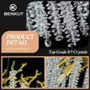 Benkut Modern Tree Branch Crystal Chandelier Luxury Gold Raindrop Pendant Lighting 38" Contemporary 10-Light Chandeliers for Dining Room Kitchen Bedroom Living Room