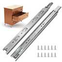 14 inch Drawer Slides 4 Pairs (8pcs) Full Extension Ball Bearing Drawer Slides 3 fold Full Stretch Side Mount Drawer Slides 100 LB Capacity Drawer Slide 14" Silver