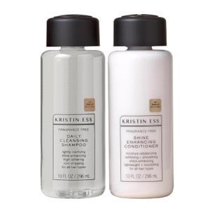 Kristin Ess Hair Fragrance Free Shampoo and Conditioner Set | Sulfate Free and Color Safe Shampoo and Conditioner | Hydrating + Moisturizing | Vegan | Cruelty Free - 10 oz (10 Fl Oz (Pack of 2))