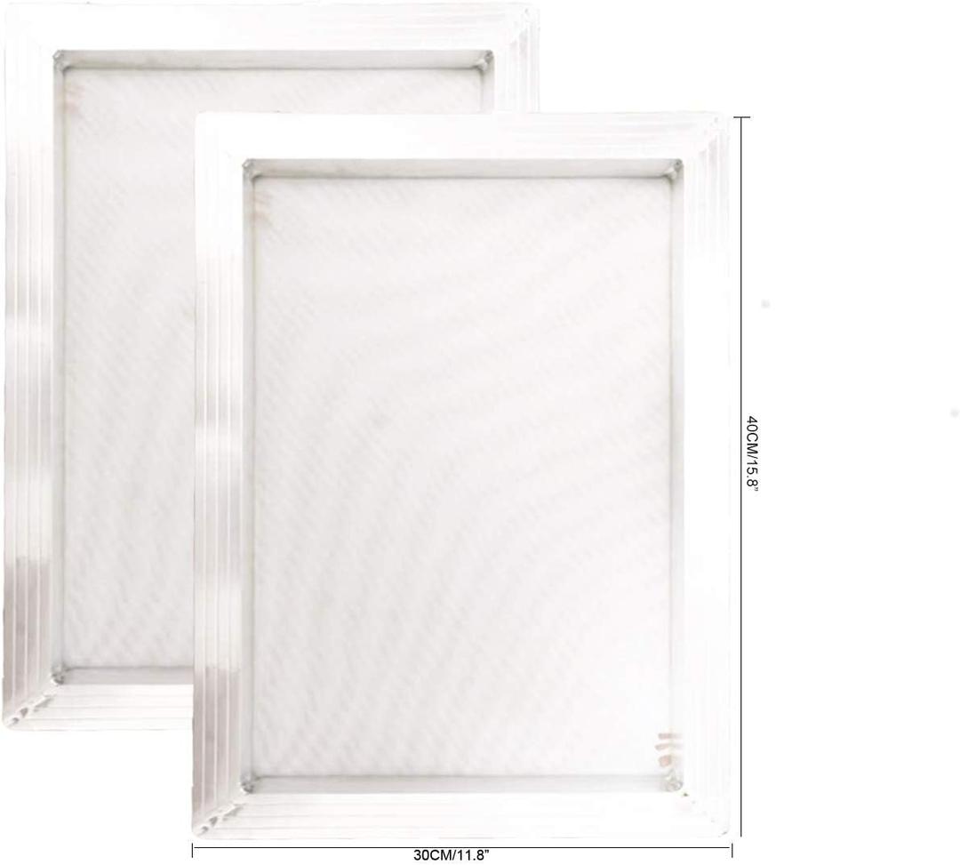 2 Pack Aluminum Silk Screen Printing Screens 12 x 16 Inch Frame-110 White Mesh