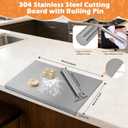 Stainless Steel Cutting Board with Lip 24 x 16 1.5MM Thickness, 23.6"L x 15.7"W