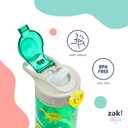 Zak Designs Sage Kids Water Bottle For School or Travel, 16oz Durable Plastic Water Bottle With Straw, Handle, and Leak-Proof, Pop-Up Spout Cover, 2-Pack Set (Construction and Rescue)