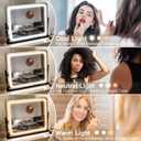 FENNIO Vanity Mirror with Lights 22"x17",LED Lighted Makeup Mirror,Large Makeup Mirror with Lights,Touch Screen with 3-Color Lighting,Led Mirror Makeup,Dimmable,for Vanity Desk Tabletop,Bedroom