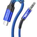 JSAUX USB C to 3.5mm Audio Aux Jack Cable[6.6ft], USB Type C to 3.5mm Headphone Stereo Cord Car Compatible with Phone 15 Pro Max/15 Pro/15 Plus, iPad Pro, Samsung Galaxy S23 S22 Ultra, Pixel-Blue
