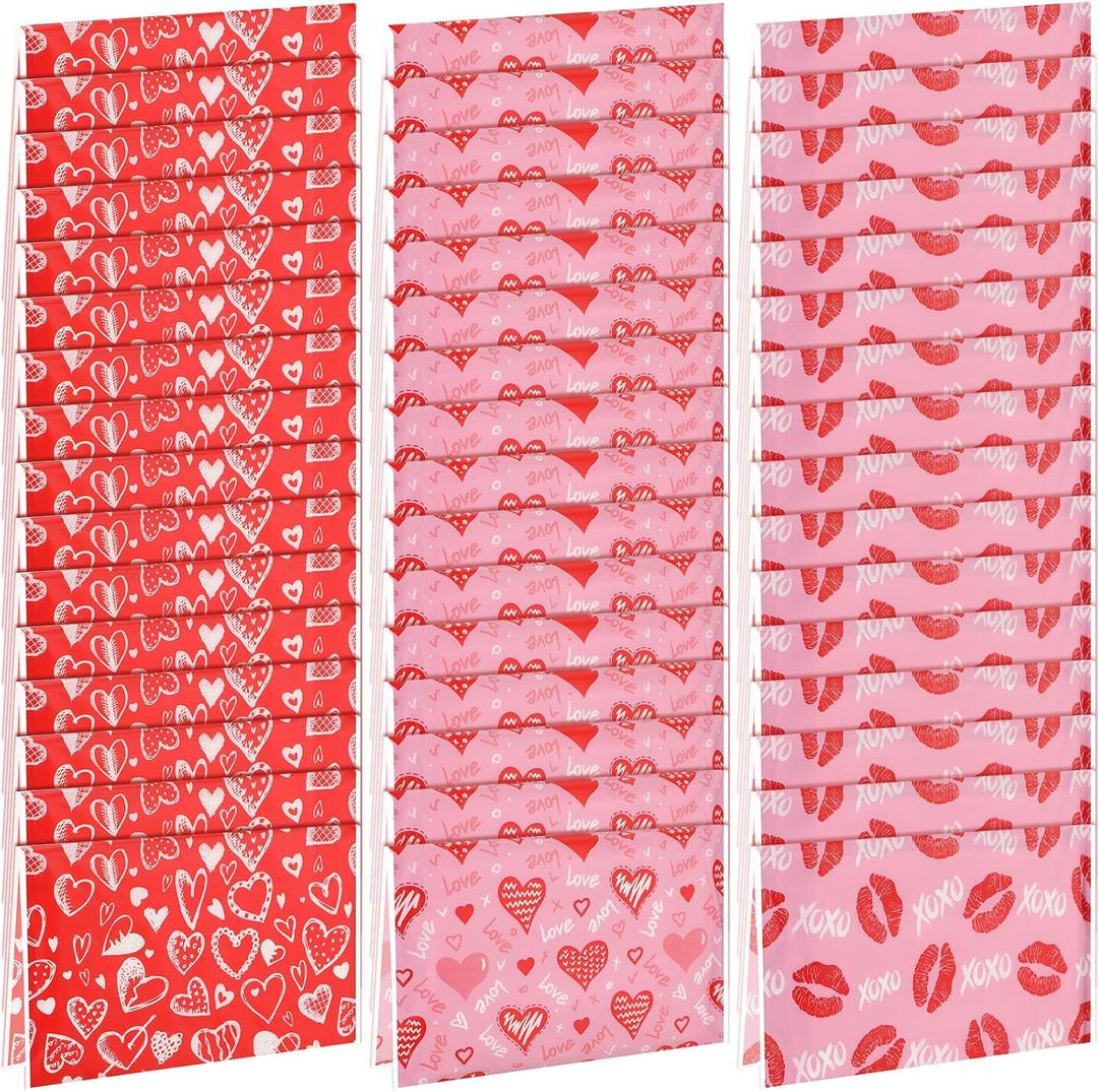 48 Pack Valentine's Day Travel Size Facial Tissue, 3 Ply Soft Paper Tissues, Wallet Size Pocket Tissues for Travel, Wedding Party Supplies