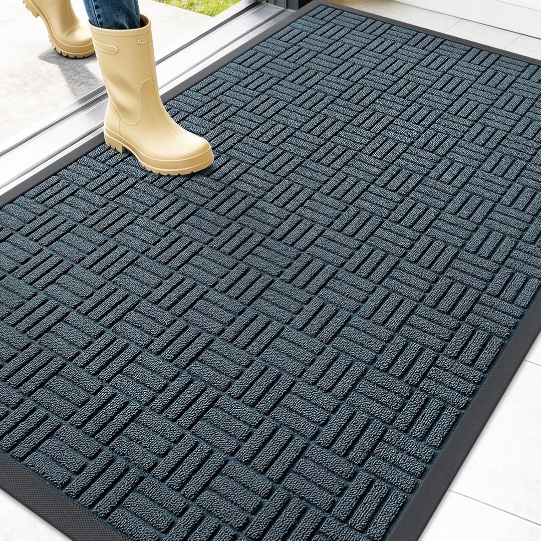 OLANLY Front Door Mat Outside Entrance 47x32, Heavy-Duty Rubber Doormat