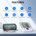 Blood Pressure Monitor, Upper Arm Blood Pressure Monitors for Home Use, Automatic Digital BP Machine, Adjustable Blood Pressure Cuff, High BP Monitor for 2 Users, Large LCD Display, Storage Bag