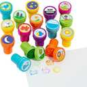 Fun Express Creation Story Stampers - Creative Stamps for Kids Craft Projects Storytelling & DIY Activities - Perfect for Arts Learning Party Favors & Classroom Use - 16 Pieces