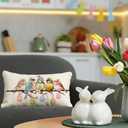 2 x RABUSOFA Easter Pillow Covers 12x20 inch Easter Decorations for Home Pink Birds Colorful Eggs Lumbar Throw Pillows for Bedroom Sofa Holiday Festivals Decor