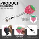 2 x Magnetic Badge Holder with Strong Magnet Back, Pink Strawberry Retractable Badge Reel, ID Card Clip for Nurses, Teachers, Office Professionals
