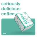 happy coffee light roast coffee pods, 22 count, notes of toasted biscotti and levity, compatible with most K-cup brewers, rainforest alliance certified (EXP 07/12/26)