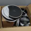 24 Piece Dinnerware Set,Bold Black Dish Set with Plates and Bowls for 8  Premium Ceramic Tableware for Hosting & Large Gatherings (Matte Reactive Dark Night)