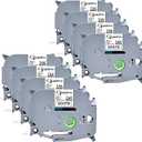 TZE-231 Compatible Label Tape Replacement for Brother TZe-231 TZ-231, Black on White, Compatible for P Touch PT-D200 PT-D210 PTH100 PT-D400, 0.47" x 26.2'(12mm x 8m), 6 Packs