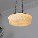 Milk Glass Pendant Light, 14" Mid Century Modern Schoolhouse Hanging Ceiling Light Fixture, Vintage Chandelier for Bedroom, Dining Room,Hallway,Kitchen Island, 4*G9 Dimmable Bulbs Included, 3000K