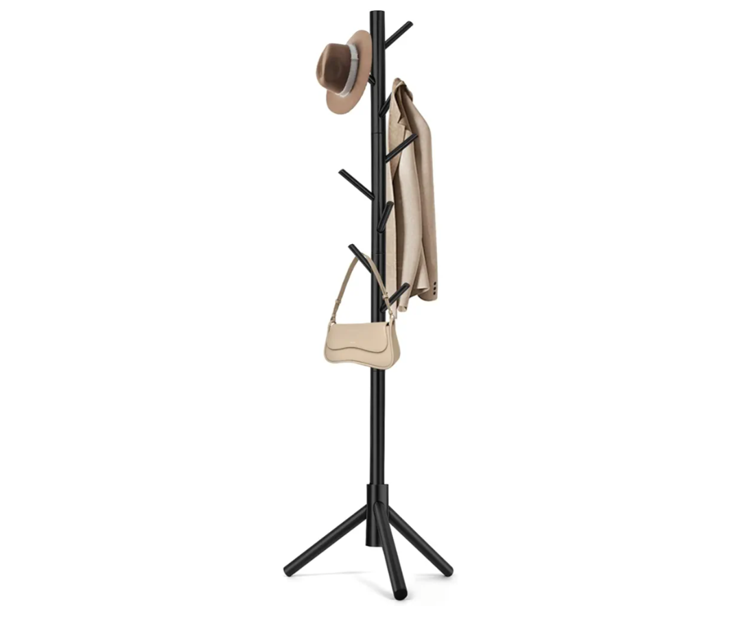 WANGMUXIA Coat Rack, Freestanding Coat Rack with 8 Hooks and 3 Adjustable Size Tree Coat Racks for Bedroom, Hallway, Entrance, Office, for Hats, Coats, Scarves, Handbags