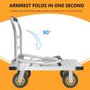 Foldable Platform Truck Push Dolly Heavy Duty 2000 lb. Weight Capacity with Brake and 6" 360 Degree Swivel Wheels