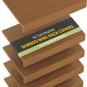 Bamboo Wire Shelf Covers for 24" x 12" Racks, Snap-On Modular Removable Wire Rack Cover for Pantry & Kitchen, Set of 5, Walnut