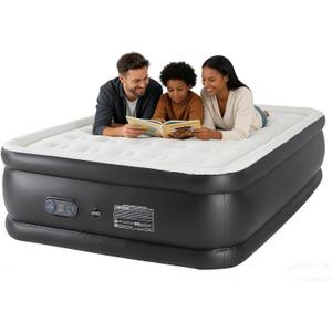 Simple Deluxe 18" Queen-Size Camping Air Mattress, Built-in Fast Inflation Pump, Leak-Free & Foldable Design, Portable Inflatable Airbed with Carry Bag for Camping, Home & Travel, Queen-18'' height