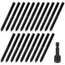Hicarer 20 Pack 5/16-18 x 3 Inch Hanger Bolts Double Headed Bolts with Driver Self Tapping Screw Threaded Rod Screws for Furniture Double Headed for Wood Furniture Joint (Black)