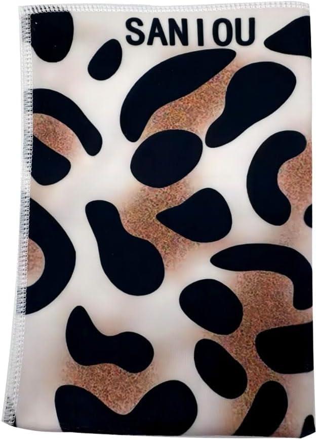 2 x Magic Self-Adhesive Cosmetic Makeup Storage Bag for Travelling, Protectable Travelling Organizer, Easy-Packing Cosmetic Bag Magic Patch Cloth, Camera Lens Protection Wrap, Camera Bag, (Gold Leopard)