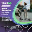 Skidee Adult & Teen Scooter Adjustable Height, Folding, Large Wheels, Lightweight, Durable, Anti-Shock Suspension, Up to 220 lbs