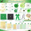 Wavwavw 62 Pcs DIY Graduation Cap Decorations Kit Include Faux Flowers 3D Butterfly Bow Self Adhesive Rhinestones and Alphabet Letter Stickers for 2026 Grad Cap Topper Decor Graduation Party(Green)