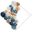 Thiccywoov 43 Pcs Graduation Cap Decorations Kit Includes Artificial Flowers Faux Flower Heads 3D Butterfly Stickers Pearl Rhinestones Glitter Stickers for Grad Cap Topper DIY Graduation Gift(Blue)
