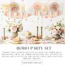 2 x NICROHOME EUR Boho Wedding Decorations, 28PCS Rustic Neutral Creamy White Tissue Paper Pom Poms Tassel, Dots Paper Garland Decor Packages for Baby Shower Birthday Bridal Shower Party Table