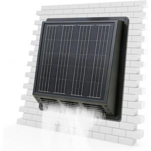 Solar Roof Ventilator Fan: 2500 RPM High-Speed Exhaust Fan with 12V Monocrystalline Solar Panel, IP67 Waterproof, 13x13x3.5inches for Attic, Garage, RV, Shed Easy Installation, Energy Efficient