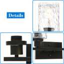 MELUCEE Indoor Wall Sconce Lighting 2-Light Matte Black with Clear Hammered Glass, Modern Bathroom Vanity Light Fixtures Wall Lamp for Mirror Cabinets Powder Room (Patent No.: US D963914 S)