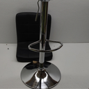 Roundhill Furniture Swivel Black Bonded Leather Adjustable Hydraulic Bar Stool, Set of 2