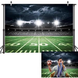 Football Field Backdrop Sports Stadium Photography Background Football Theme Birthday Party Decorations Banner Supplies (94x70inch(8x6FT))