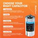 [UL Certified] BlueStars 45+5 uF 45/5 MFD 370V or 440V AC Dual Circular Run Start Capacitor CBB65 50/60 Hz - Fit Air Conditioner Motor Run or Fan Start or Condenser Straight, Replace 97F9895 Z97F995