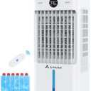 Z ZONAMA Swamp Cooler, 3-IN-1 Evaporative Air Cooler with Display & Remote, Windowless Portable Air Conditioners with Ice Cooling, 12H Timer, 6 Speeds, 60° Oscillation, Air Cooler Fan for Home Office