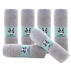 HIPHOP PANDA Baby Washcloths, Rayon Made from Bamboo - 2 Layer Ultra Soft Absorbent Newborn Bath Face Towel - Reusable Baby Wipes for Delicate Skin - Grey, 6 Pack