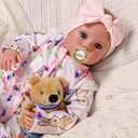 BABESIDE Reborn Baby Dolls Bettie - 17 Inch Soft Body Realistic Baby Doll Girl Lovely Awake Hand Painted Hair Girl Bebe Reborn de Silicona Real Life Baby Dolls with Gift Box for Kids Age 3+ Collectors (Floral White)