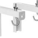 Suptek Universal Projector Screen Wall Mount L-Brackets Wall Hanging Mount 6 inch Adjustable Extension Mounting Hooks for Projection Screen up to 66 lbs, 30 kg Capacity Each, PRL001, White (1 Pair)