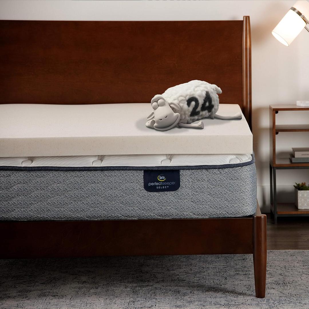 Serta CopperGel Cooling, Pressure-Relieving Memory Foam Mattress Topper, 3 Inch, Twin XL