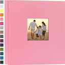 potricher Linen Hardcover Photo Album 4x6 1000 Photos Large Capacity for Family Wedding Anniversary Baby Vacation (Pink, 1000 Pockets)