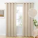 BGment Oatmeal Linen Curtains 84 Inch Length 2 Panels Set for Living Room, Sand Semi Sheer Drapes Light Filtering Window Treatments with Grommet for Bedroom No See Through, Each 52 Inch Wide