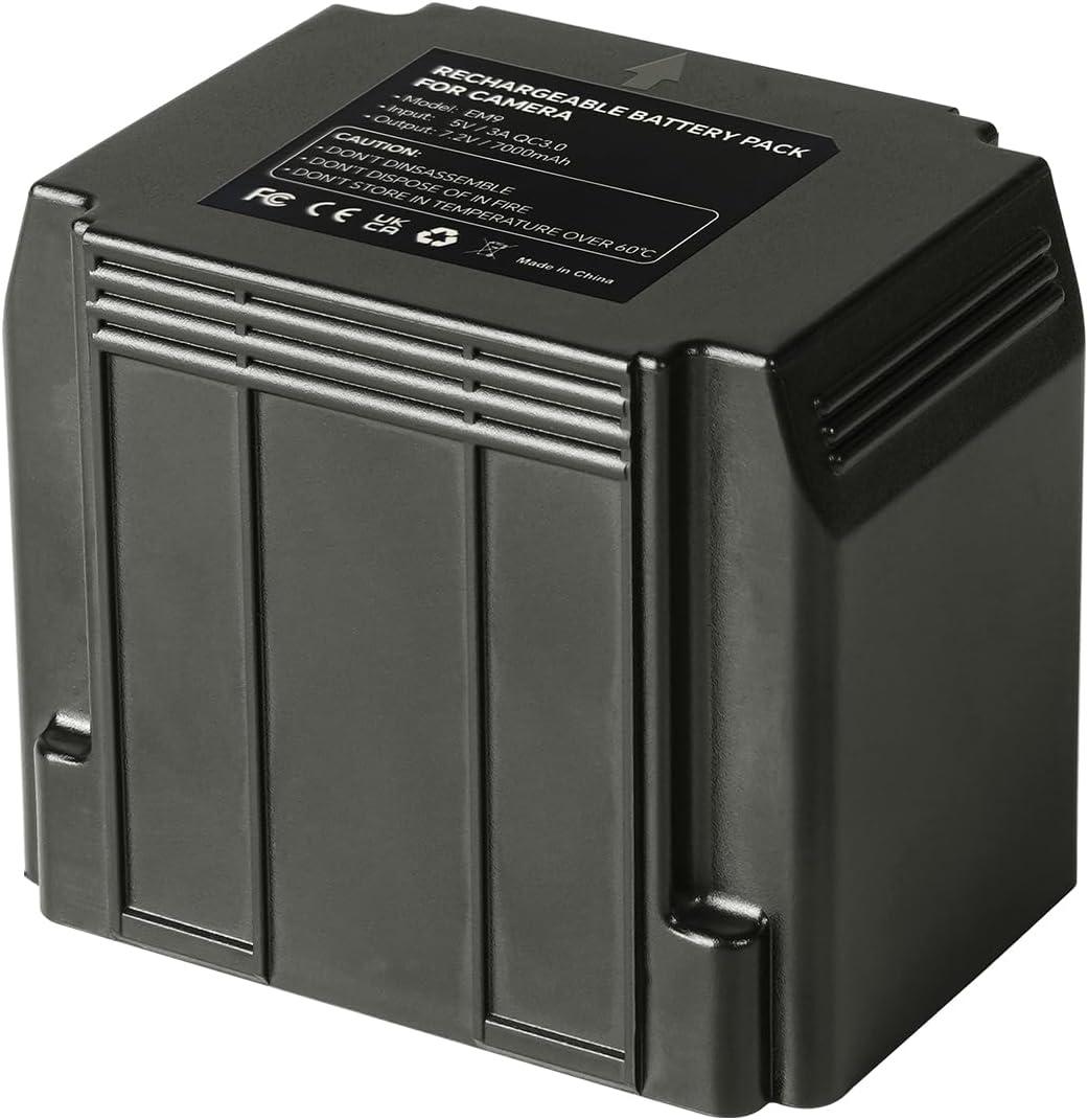 EM9 Battery for actacam Defend Solar Panel Cellular Security Camera Compatible Tactacam Defend Rechargeable Lithium-ion Battery (Grey)