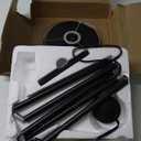 Modern Floor Lamp with Adjustable Brightness, Remote Control, Black, LED Bulbs, White Shade, Foot Switch, Easy Assembly