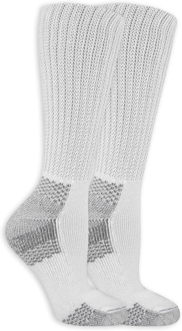 Dr. Scholl's Women's Advanced Relief Diabetic & Ciculatory Crew Socks (2 Pack), White, Shoe Size: 8-12