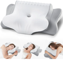 Cervical Pillow for Neck Pain Relief - Cooling Ergonomic Dual-Sided Orthopedic Neck Pillow with Ice Silk Pillowcase, Breathable Memory Foam Contour Pillow for Side, Back, Stomach Sleepers
