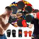 Qxbuhe Music Boxing Machine, Boxing Machine Wall Mounted for Adults and Kids Music Punching Machine, Smart Bluetooth Boxing Equipment with Gloves for Equipment Home Indoor Gym (Colorful)