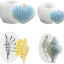 4-Pack Shell Silicone Molds for Candle and Soap Making – 3"x2"x4" Ocean Theme Conch and Seashell Molds for DIY Aromatherapy Candles, Resin Crafts, and Handmade Gifts