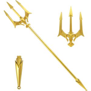 Kings Trident 83 Inches Metal Alloy Cosplay Prop  Adjustable 4-Section Poseidon Staff for Adult Halloween & Display Dcor
