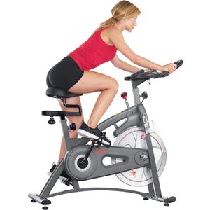 Sunny Health & Fitness Indoor Cycling Exercise Bike w/4-Way Adjustable Seat & Pulse Sensors, Home Cardio Training Equipment w/Micro-Adjustable Magnetic Resistance, Optional 29, 30, 40 Pound Flywheel
